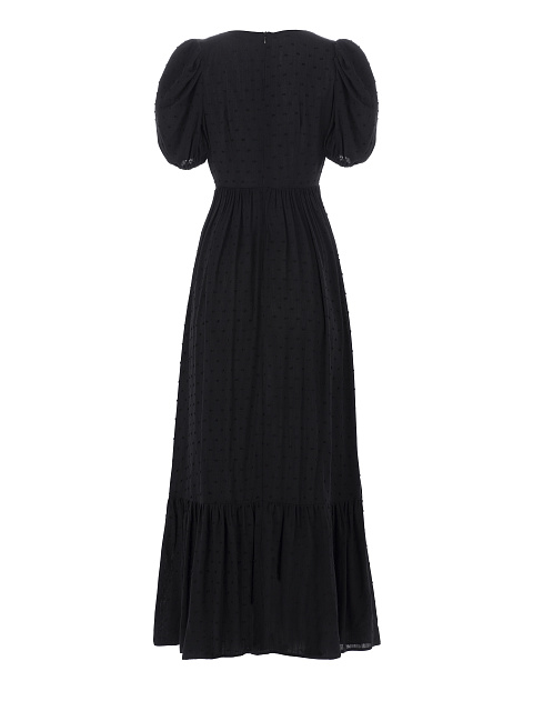 Черное платье из хлопка с завязкой на груди, 2