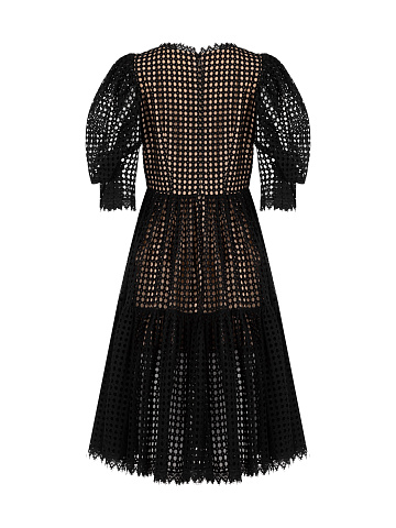 Черное хлопковое платье-миди, 2