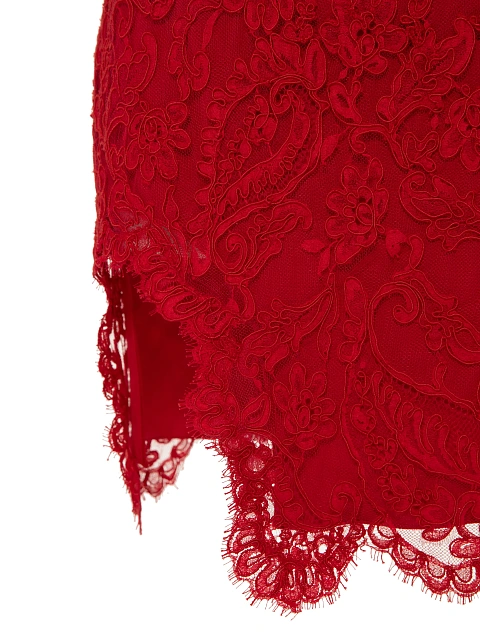 Красное платье-мини из кордового кружева, 5 Красное платье-мини из кордового кружева, 5