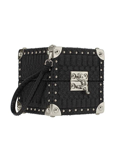 Черная сумка-куб из кожи питона, 2