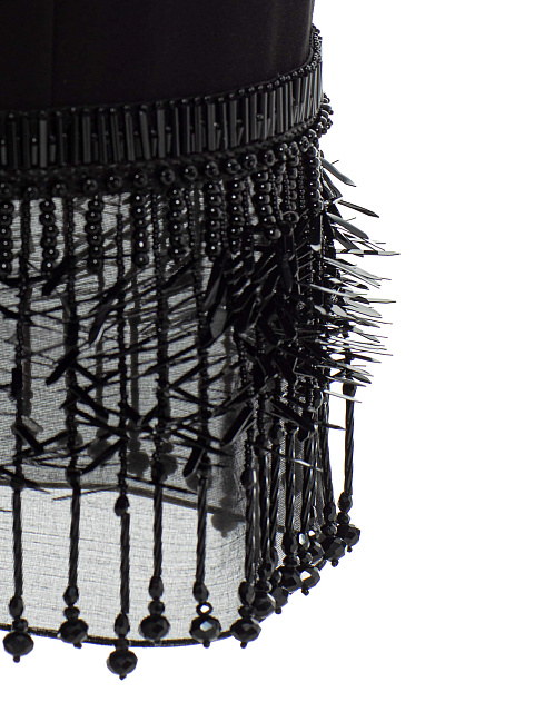 Черное платье-миди с открытыми плечами и бахромой, 12 Черное платье-миди с открытыми плечами и бахромой, 12