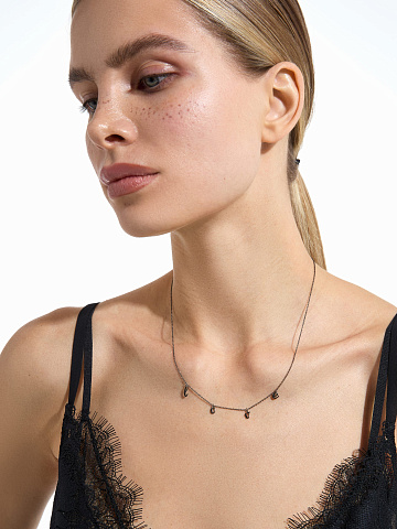 Колье "Love" из черненого золота с черными бриллиантами, 2