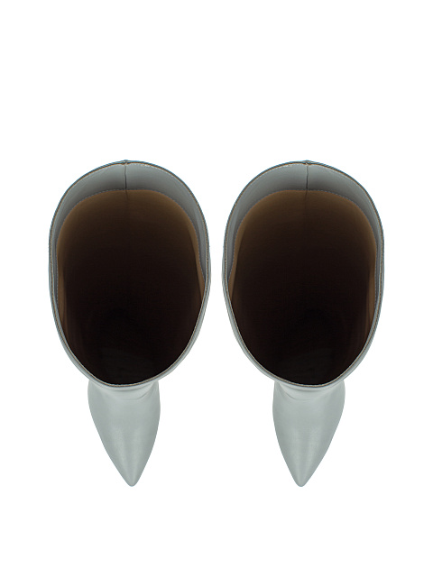 Серые кожаные сапоги на шпильке, 4 Серые кожаные сапоги на шпильке, 4