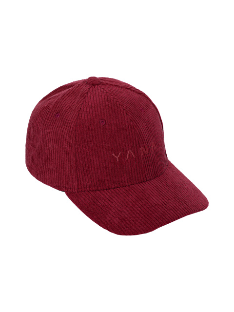 Бордовая кепка из вельвета с вышивкой Yana, 1