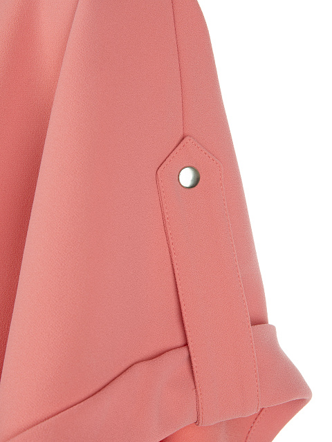 Коралловое платье-рубашка с широкими рукавами, 4