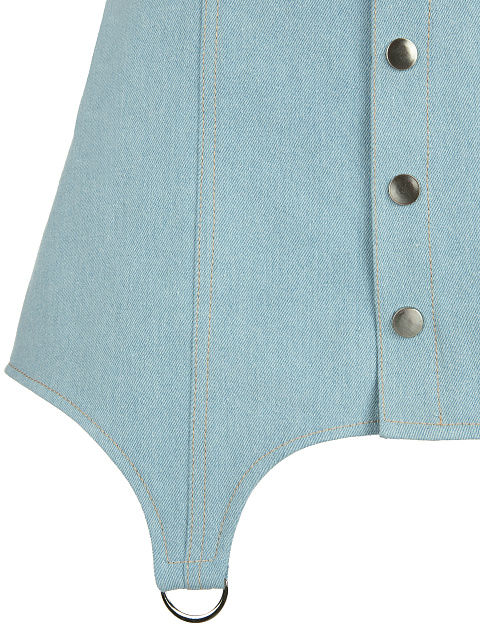 Светло-голубая джинсовая юбка с фигурным низом, 3