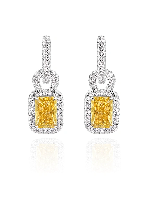 Серьги из белого золота с желтым бриллиантом, 1