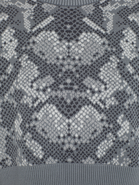 Серый укороченный джемпер со змеиным принтом, 3