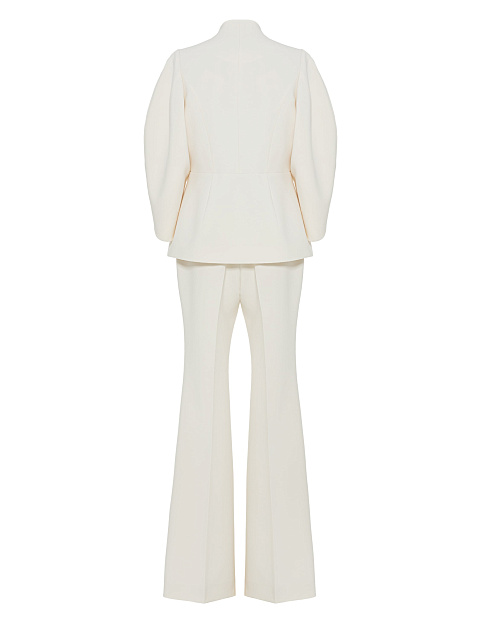 Молочный костюм-двойка из хлопка с брюками клеш, 2