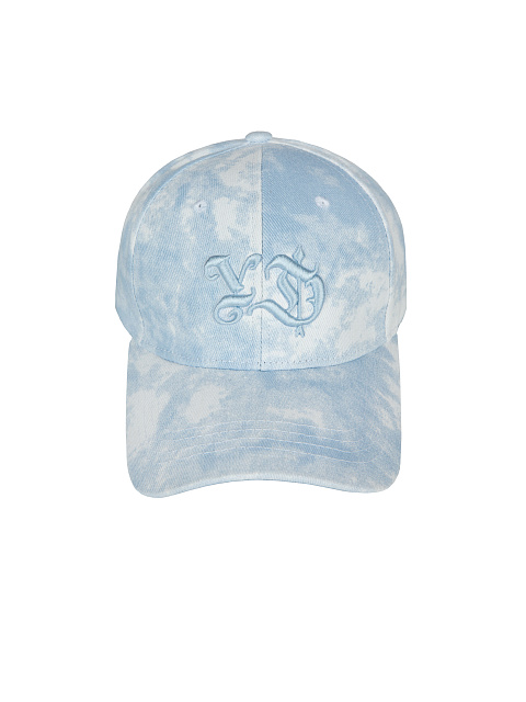 Светло-голубая tie-dye кепка с вышивкой в тон, 2