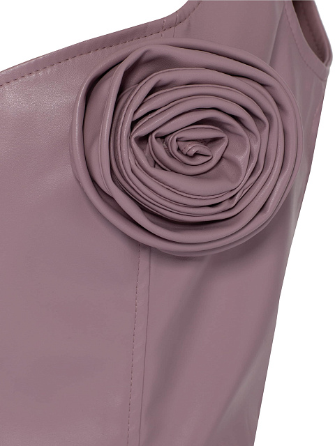 Сиреневое платье-мини из эко-кожи, 3