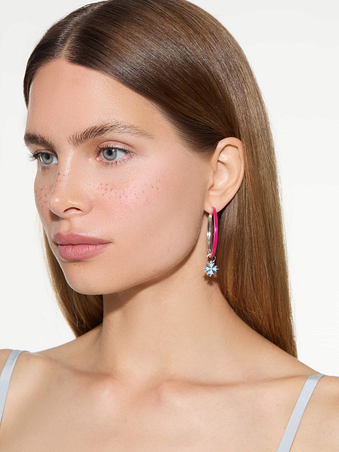 Подвеска на хупсы из белого золота с голубой эмалью, 3 Подвеска на хупсы из белого золота с голубой эмалью, 3