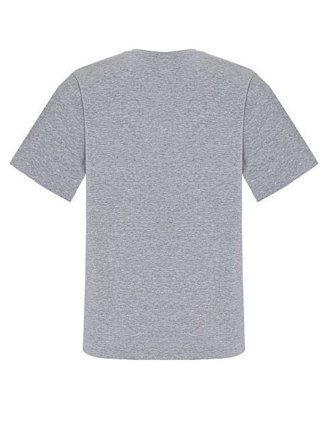 Серая хлопковая футболка с принтом, 3