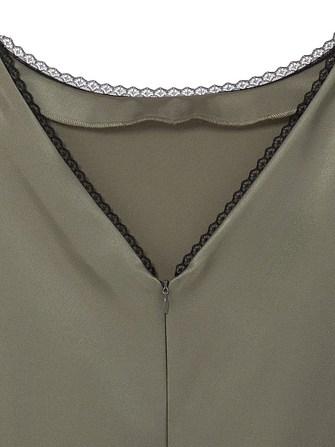 Оливковое шелковое платье-миди, 3 Оливковое шелковое платье-миди, 3