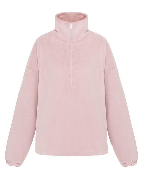 Пудрово-розовая толстовка из эко-меха, 1