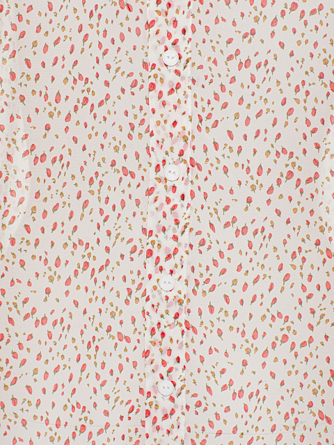 Белая блузка из шифона с цветочным принтом, 3