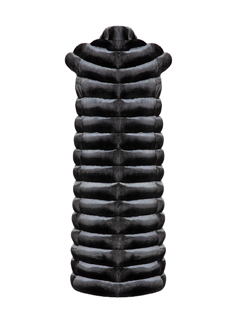 Удлиненный жилет из меха шиншиллы, 2 Удлиненный жилет из меха шиншиллы, 2