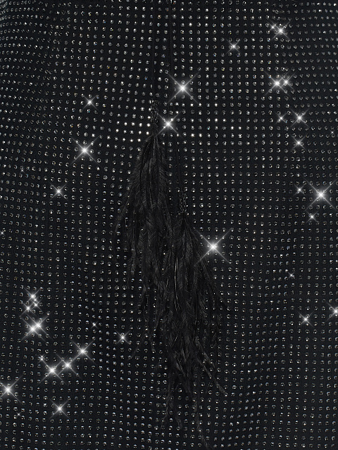 Черное платье-мини со стразами, 3