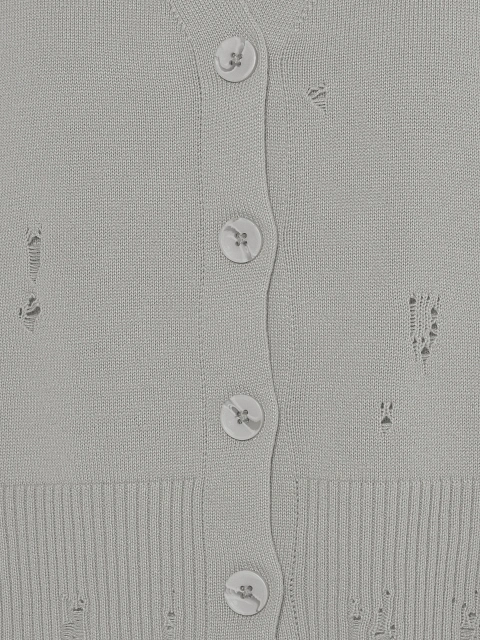 Серый вязаный комплект из кардигана, топа и брюк, 6