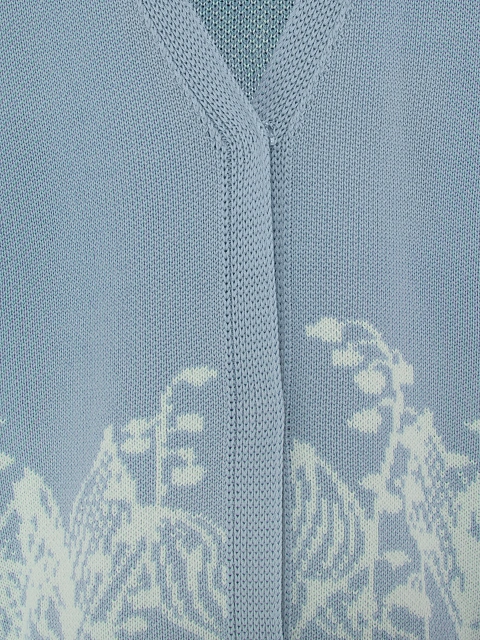 Голубой оверсайз кардиган с ландышами, 3 Голубой оверсайз кардиган с ландышами, 3