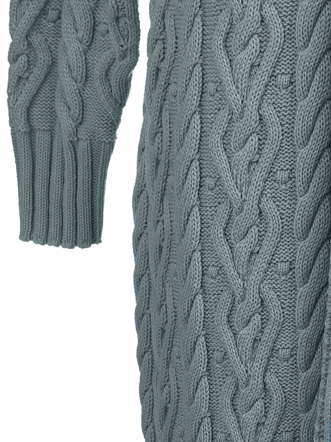 Серо-синий макси кардиган с поясом, 4 Серо-синий макси кардиган с поясом, 4