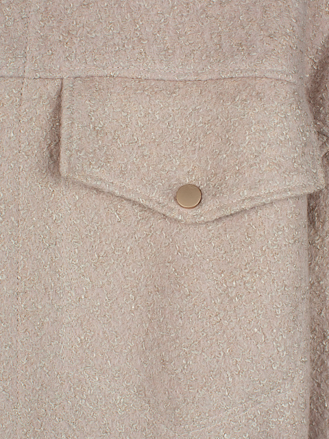 Бежевое пальто-рубашка из шерсти, 3