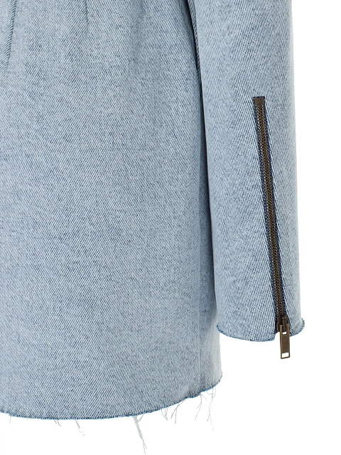 Голубое платье-мини из вареного денима, 4