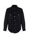 Черная рубашка в клетку с подкладкой из овчины Черная рубашка в клетку с подкладкой из овчины