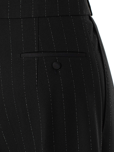 Черные брюки из костюмной ткани в полоску, 5