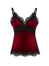 Топ из бордового бархата, отделка черным кружевом по низу и чашкам Топ из бордового бархата, отделка черным кружевом по низу и чашкам