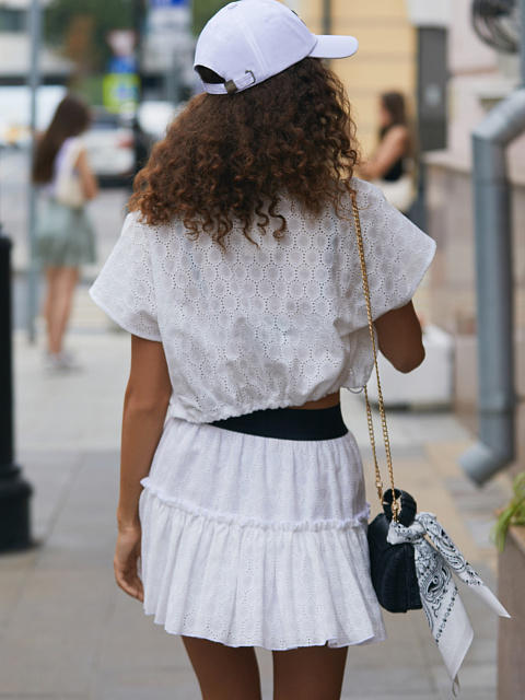 Белая хлопковая бандана с узором пэйсли, 8 Белая хлопковая бандана с узором пэйсли, 8