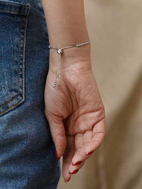 Браслет из белого золота с бриллиантами круглой огранки, 3