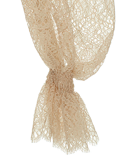 Бежевая укороченная блузка из кружева, 4