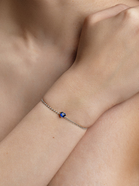 Браслет из серебра с синим фианитом, 2