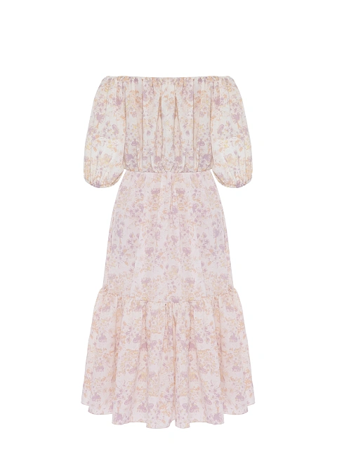 Платье-миди с сиреневым цветочным принтом, 2