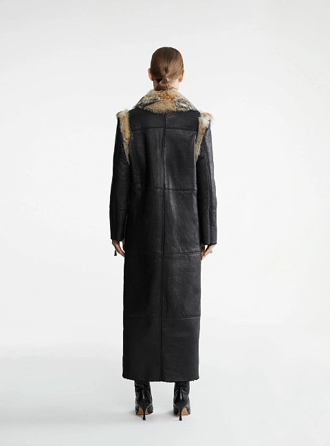 Черная дубленка из овчины и лисьего меха, 5 Черная дубленка из овчины и лисьего меха, 5