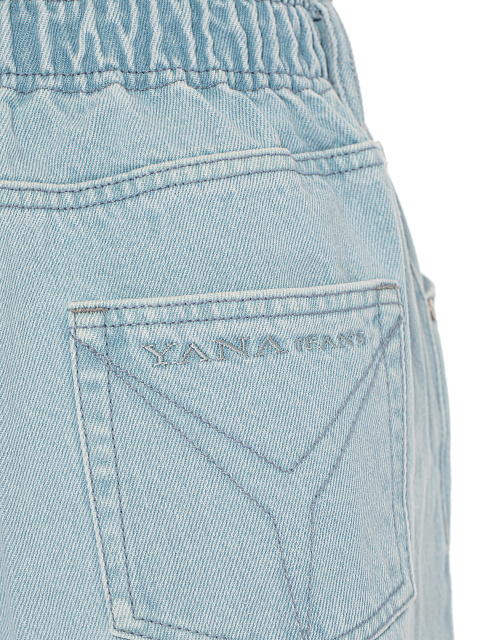 Широкие рваные джинсы голубого цвета, 5