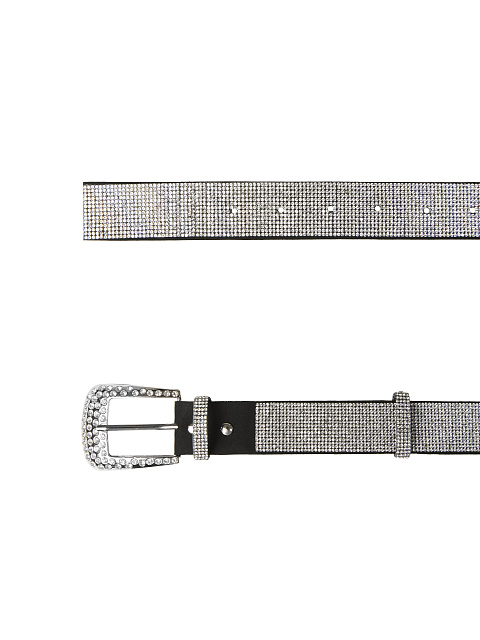 Черный ремень с серебристыми стразами, 2 Черный ремень с серебристыми стразами, 2