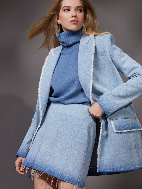 Синий кашемировый свитер с воротом, 4