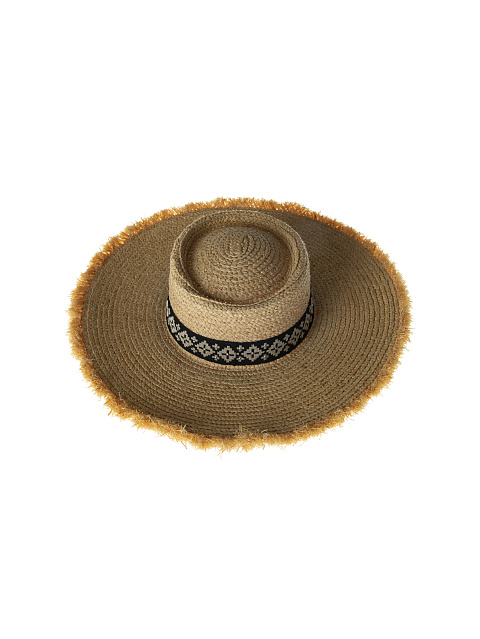 Соломенная шляпа с вышивкой на ленте и клепками, 2 Соломенная шляпа с вышивкой на ленте и клепками, 2