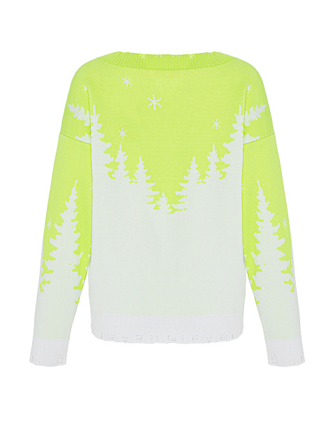 Салатовый пуловер с лесным пейзажем, 2 Салатовый пуловер с лесным пейзажем, 2