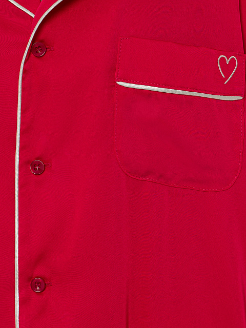 Ярко-розовая шелковая пижама с белым кантом, 5 Ярко-розовая шелковая пижама с белым кантом, 5