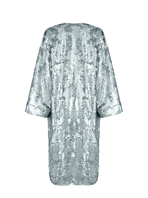 Серебристая накидка-кимоно в пайетках, 3