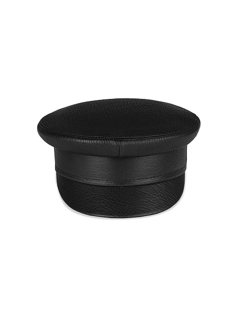 Черная кожаная кепка с вышивкой, 2 Черная кожаная кепка с вышивкой, 2