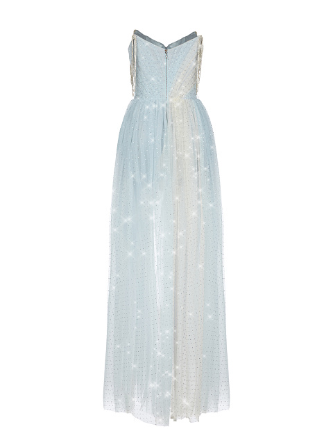 Голубое асимметричное платье-макси из сетки со стразами, 2 Голубое асимметричное платье-макси из сетки со стразами, 2