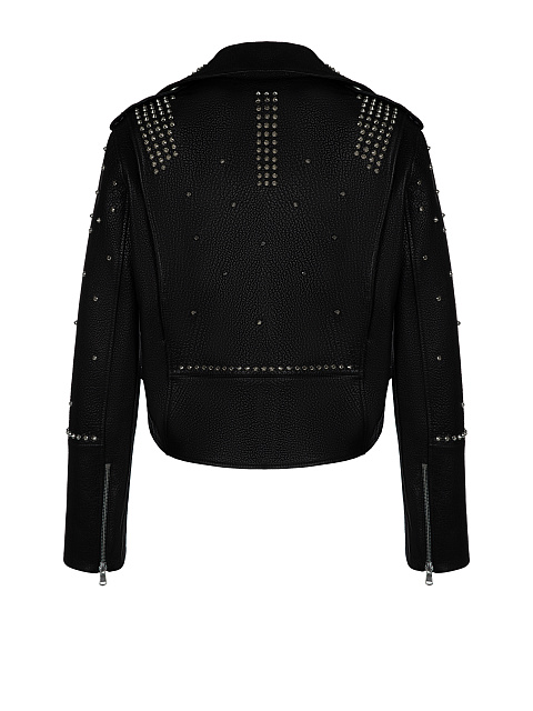 Черная кожаная косуха с шипами, 2 Черная кожаная косуха с шипами, 2