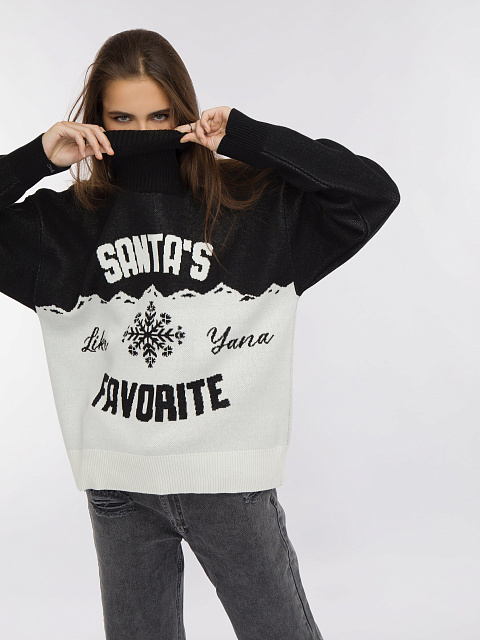 Черно-белый свитер Santa's Favorite, 4