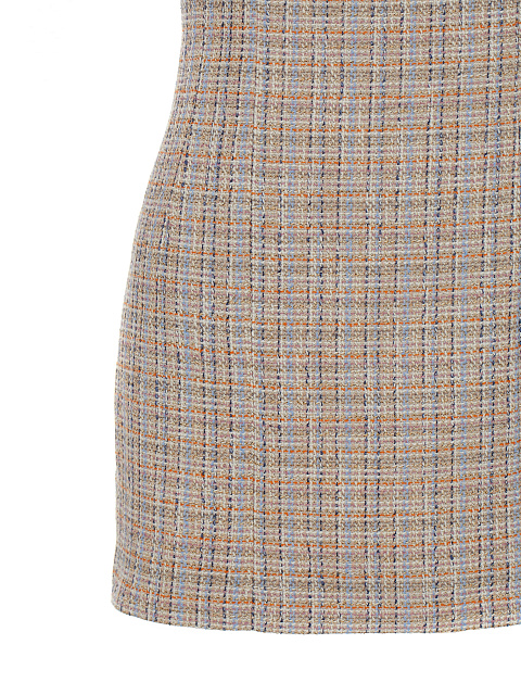 Бежевое твидовое платье-мини в клетку, 3 Бежевое твидовое платье-мини в клетку, 3