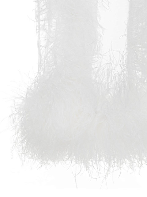 Белый кейп из фатина с боа, 3