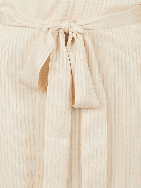 Бежевый шифоновый комплект из накидки и брюк, 5